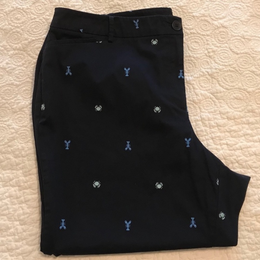 Talbots Blue Chinos with Embroidered Blue Crabs and Lobsters! Preppy- So Cute! - Picture 16 of 16